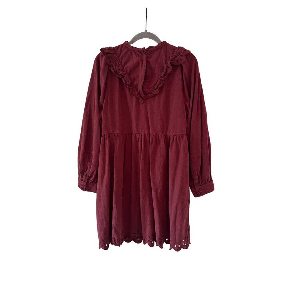 Madewell Burgundy Eyelet Detail Dress M - Picture 9 of 10